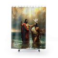 Jesus Baptism Shower Curtain — Christian Religious Bathroom Decor