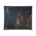Nativity Comforter - Holy Family Christmas Bedding with Starry Night