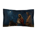 Nativity Microfiber Pillow Sham — Holy Family Christmas Decor