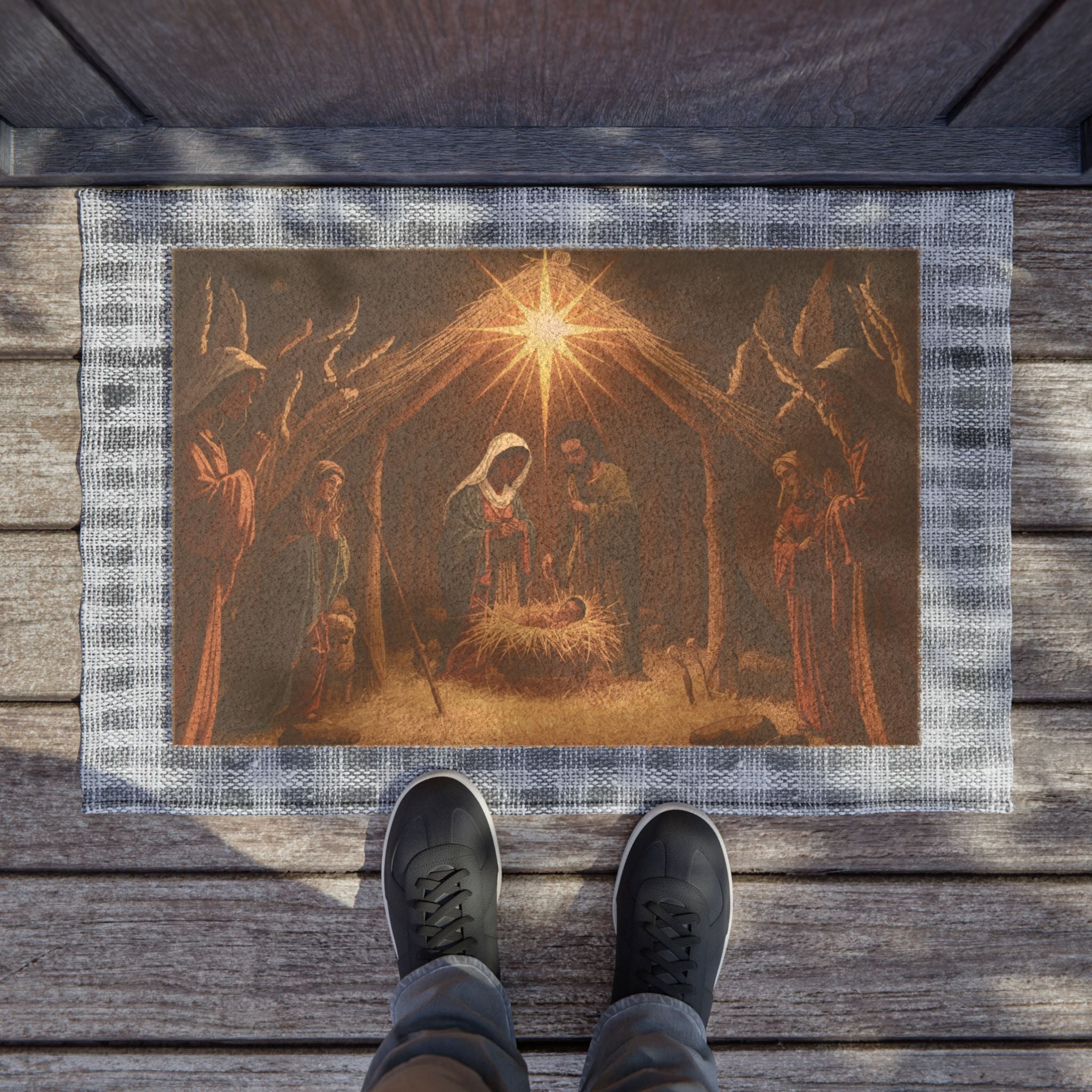 Nativity Scene Doormat — Christmas Nativity Welcome Mat