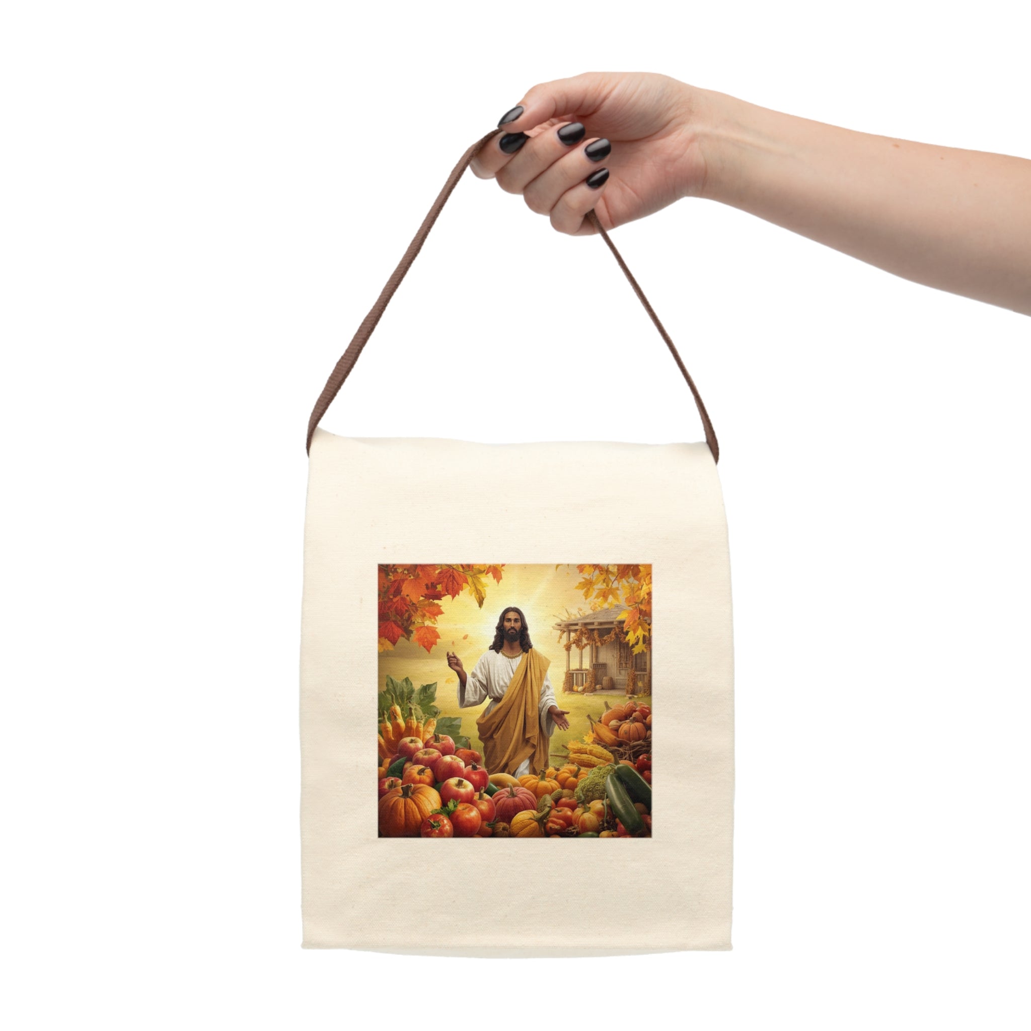 Canvas Lunch Bag — Thanksgiving Harvest Jesus Design