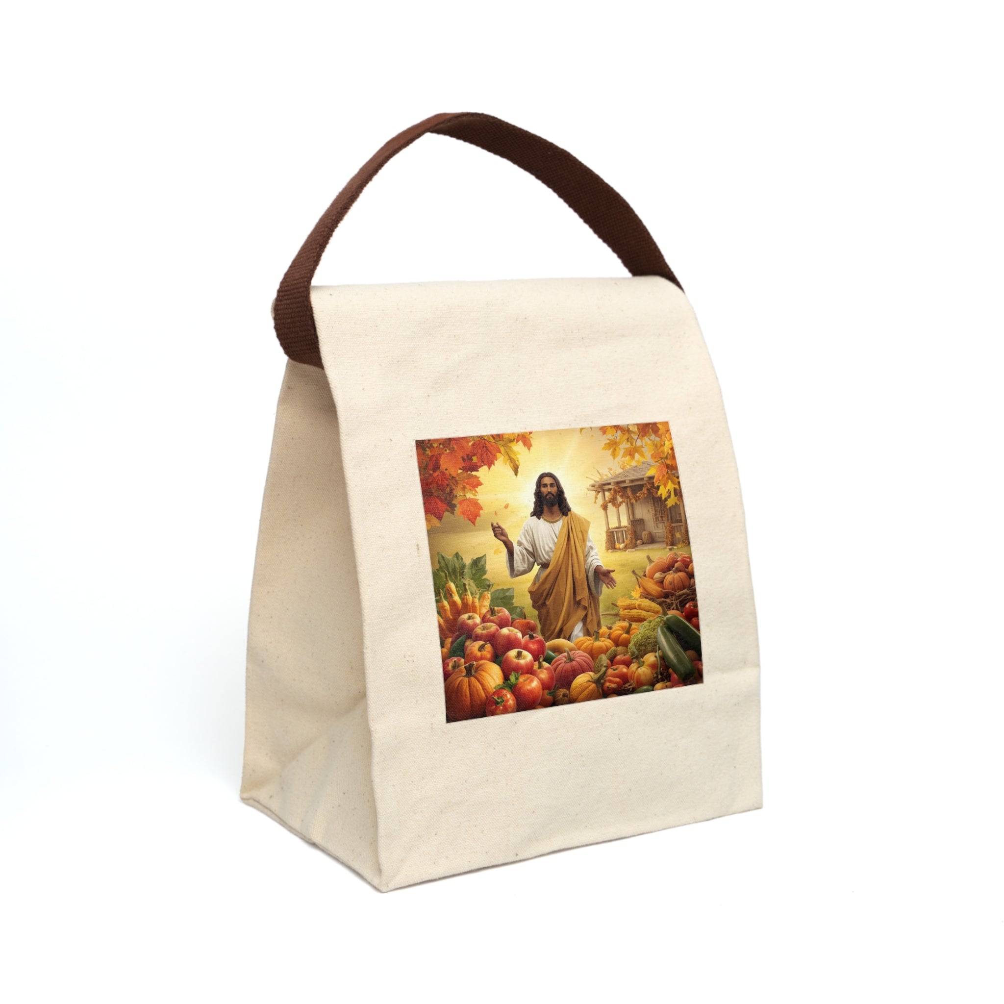 Canvas Lunch Bag — Thanksgiving Harvest Jesus Design