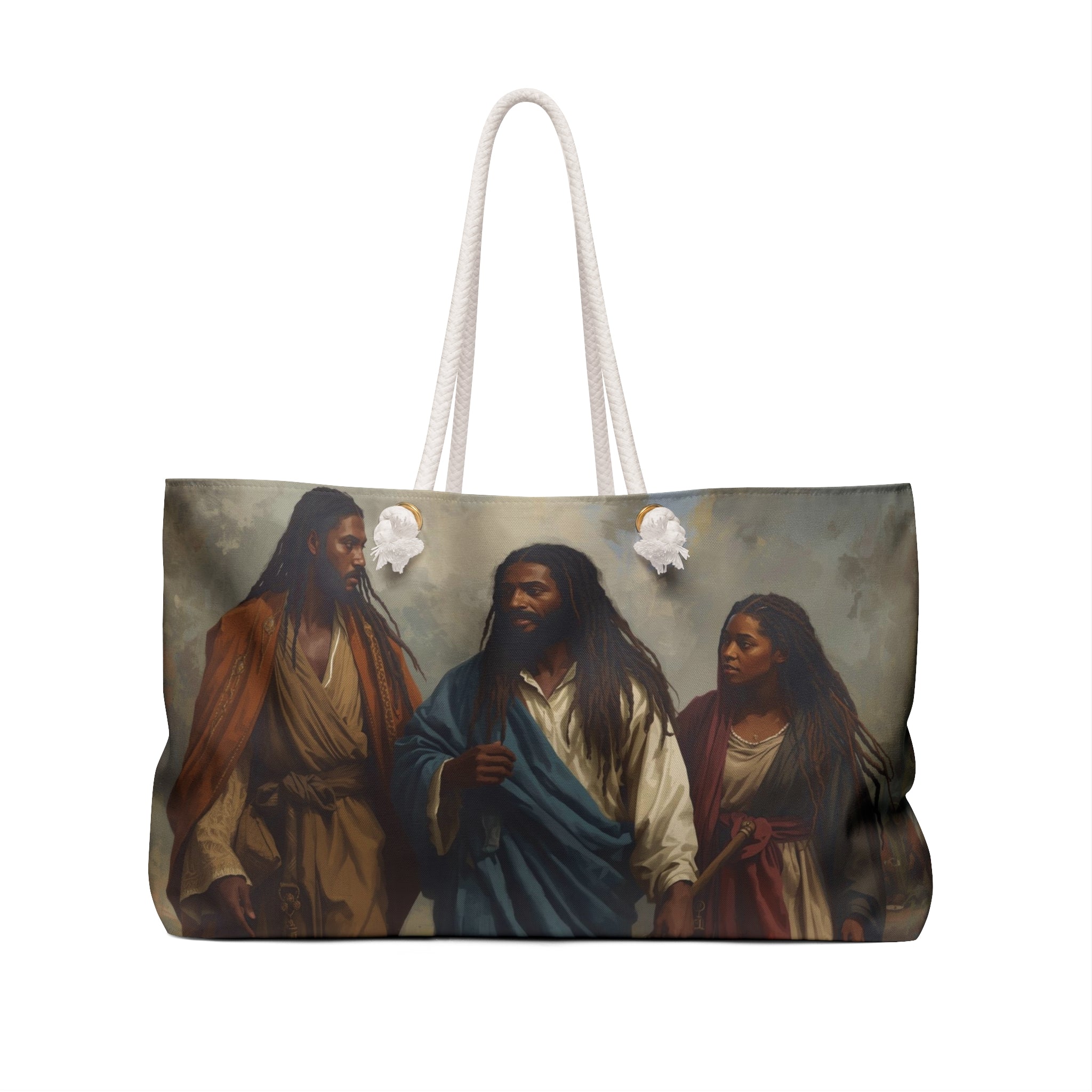 Religious Painting Weekender Bag — Biblical Trio Art Travel Tote