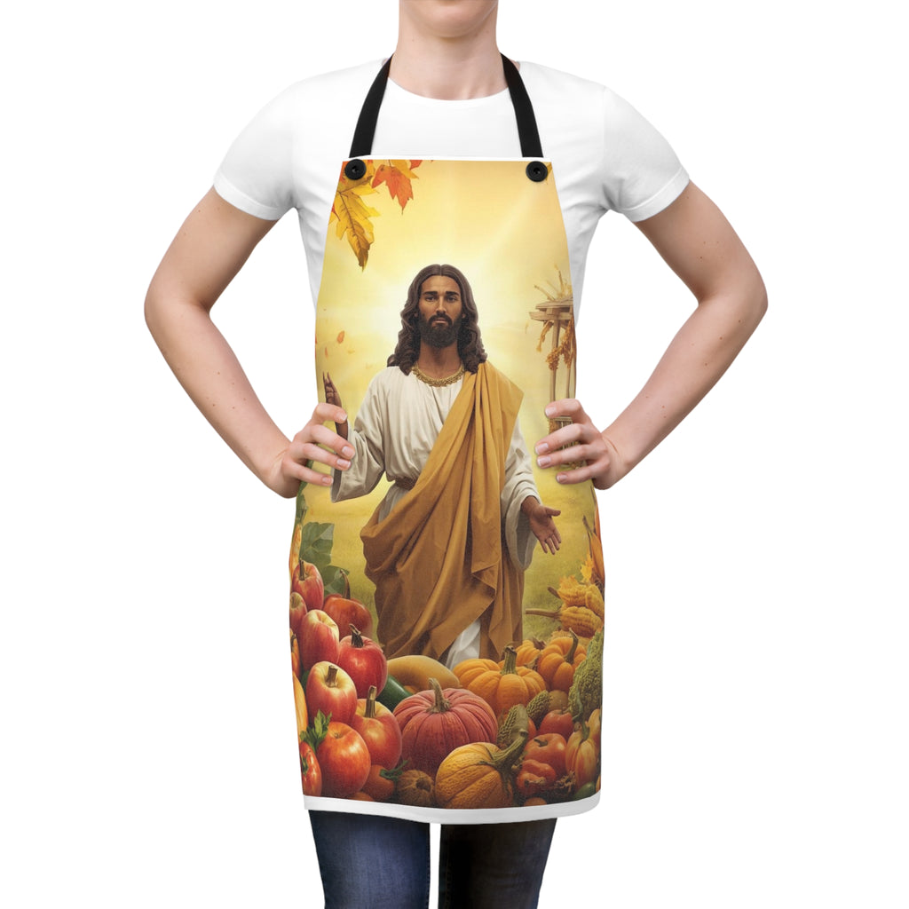 Jesus Harvest Apron — Thanksgiving Faith Kitchen Apron