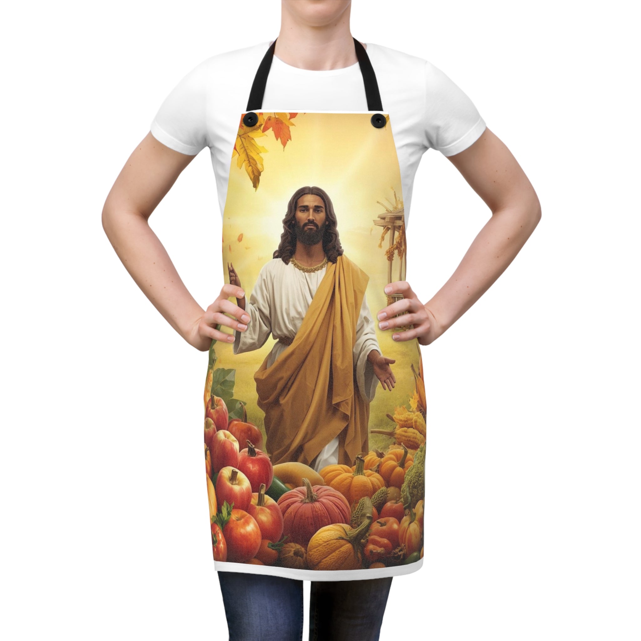 Jesus Harvest Apron — Thanksgiving Faith Kitchen Apron